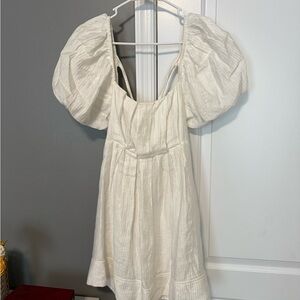 Forever 21 Cream Puff Sleeve Mini Dress